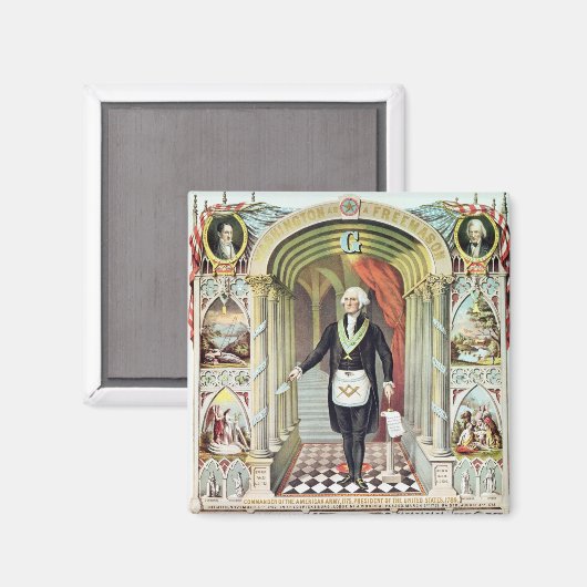 George Washington als Freimaurer Magnet (Vorderseite/Rückseite)