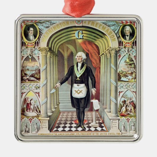 George Washington als Freimaurer Ornament Aus Metall (Vorne)