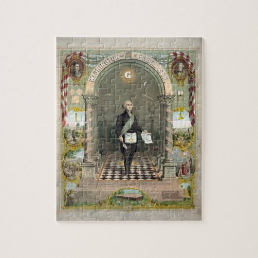 George Washington als Freimaurer Puzzle (Vertikal)