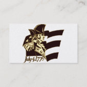 George Washington am 4. Juli 1776 Visitenkarte (Rückseite)