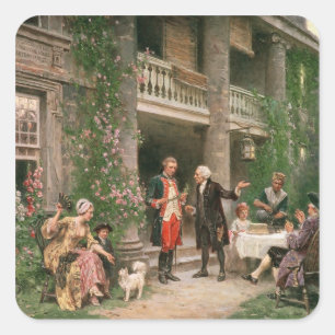 George Washington an Bartrams Garten Quadratischer Aufkleber