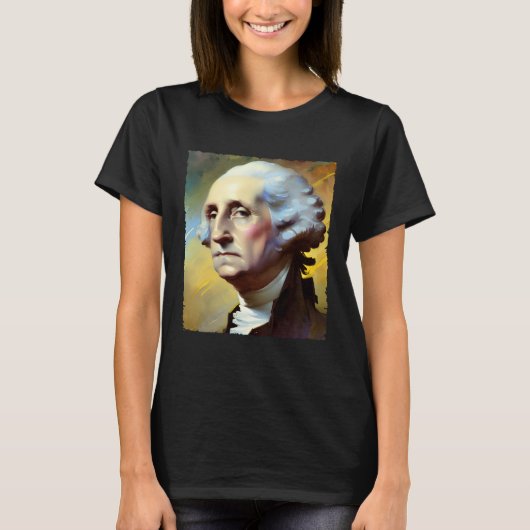 George Washington Art Painting 4th of July USA T-Shirt (Vorderseite)