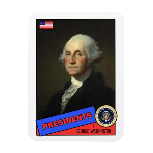 George Washington Baseball Card Magnet (Vertikal)