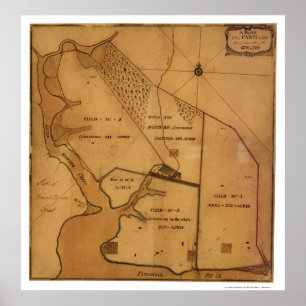 George Washington-Bauernhof-Plan-Karte - 1766 Poster