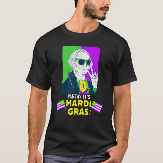 George Washington Beads Mardi Gras New Orleans 202 T-Shirt (Vorderseite)