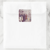 George Washington bei Valley Forge Quadratischer Aufkleber (Tasche)