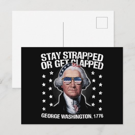 George Washington bleibe oder aufgeklatscht werden Postkarte (Vorne/Hinten)