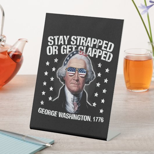 George Washington bleibe oder aufgeklatscht werden Sockelschild (In Situ)