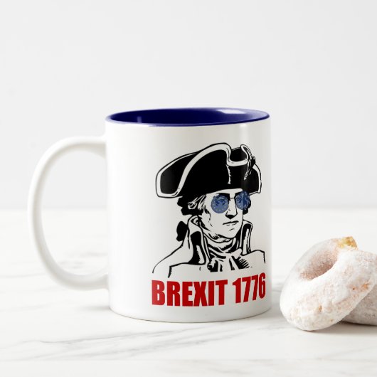 George Washington Brexit 1776 EU Flag Sonnenbrille Zweifarbige Tasse (Mit Donut)