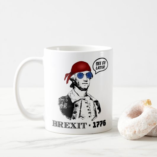 George Washington Brexit 1776 EU Flag Sunglasses Kaffeetasse (Mit Donut)
