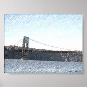 GEORGE WASHINGTON BRIDGE AND HUDSON FLUSS VIEW POSTER