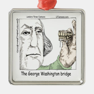 George Washington Bridge & Dentures Funny Gift Silbernes Ornament