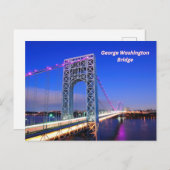 George Washington Bridge Hudson River Postkarte (Vorne/Hinten)