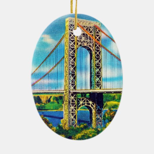 George Washington Bridge, New York City Keramikornament (Hinten)