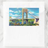 George Washington Bridge, New York City Rechteckiger Aufkleber (Tasche)