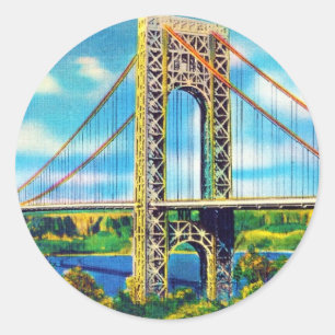 George Washington Bridge, New York City Runder Aufkleber