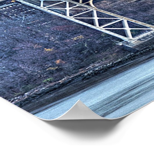 George Washington Bridge & The Red Lighthouse NYC Poster (Ecke)