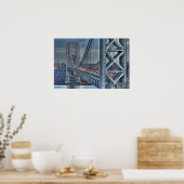 George Washington Bridge & The Red Lighthouse NYC Poster (Küche)