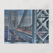 George Washington Bridge & The Red Lighthouse NYC Postkarte (Vorderseite)