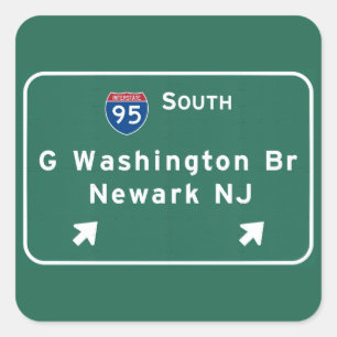 George Washington-Brücke zwischenstaatliches I-95 Quadratischer Aufkleber