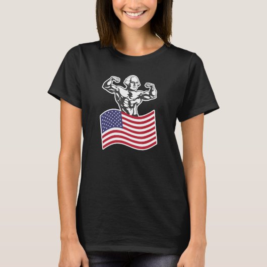 George Washington Buff American Flag T-Shirt (Vorderseite)