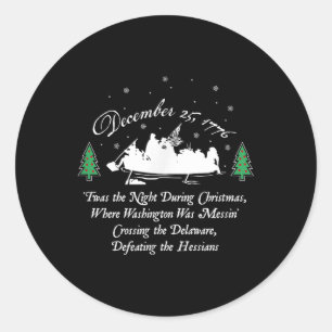 George Washington Crossing Delaware US War Indepen Runder Aufkleber