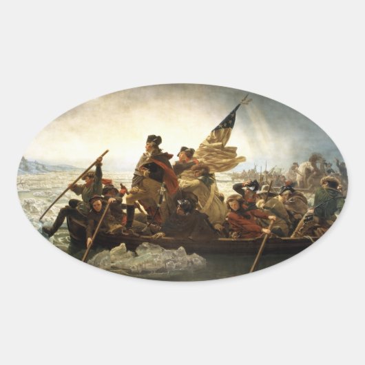 George Washington Crossing der Delaware-Aufkleber Ovaler Aufkleber (Vorderseite)