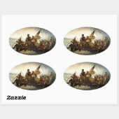 George Washington Crossing der Delaware-Aufkleber Ovaler Aufkleber (Blatt)