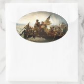 George Washington Crossing der Delaware-Aufkleber Ovaler Aufkleber (Tasche)