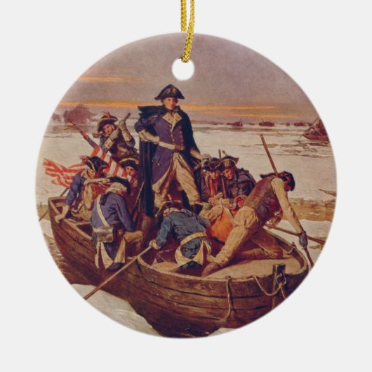 George Washington, der den Delaware River kreuzt Keramikornament (Vorne)