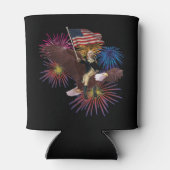 George Washington, der einen Adler mit einer Flagg Dosenkühler (Rückseite)