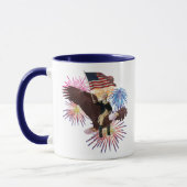 George Washington, der einen Adler mit einer Flagg Tasse (Links)