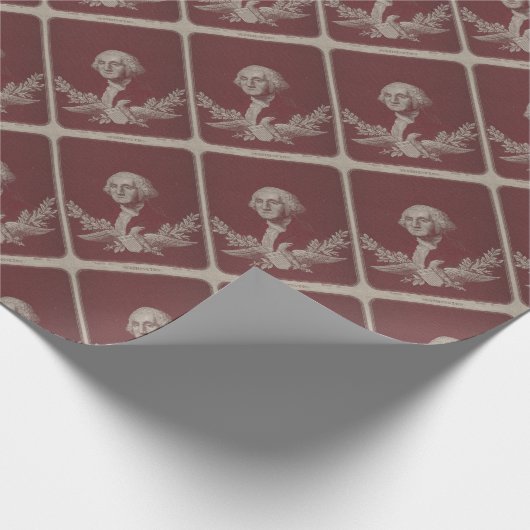 George Washington Eagle Stars Stripes USA Portrait Geschenkpapier (Ecke)