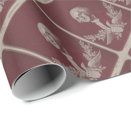 George Washington Eagle Stars Stripes USA Portrait Geschenkpapier (Rolleneckpunkt)