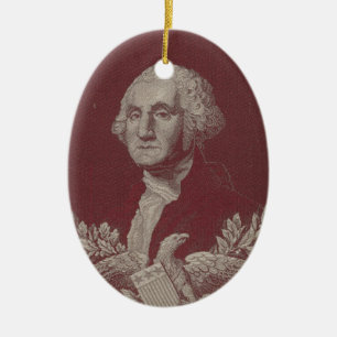 George Washington Eagle Stars Stripes USA Portrait Keramik Ornament