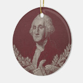 George Washington Eagle Stars Stripes USA Portrait Keramikornament (Links)