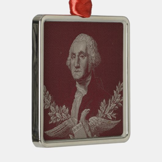 George Washington Eagle Stars Stripes USA Portrait Silbernes Ornament (Rechts)