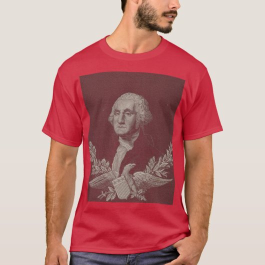 George Washington Eagle Stars Stripes USA Portrait T-Shirt (Vorderseite)