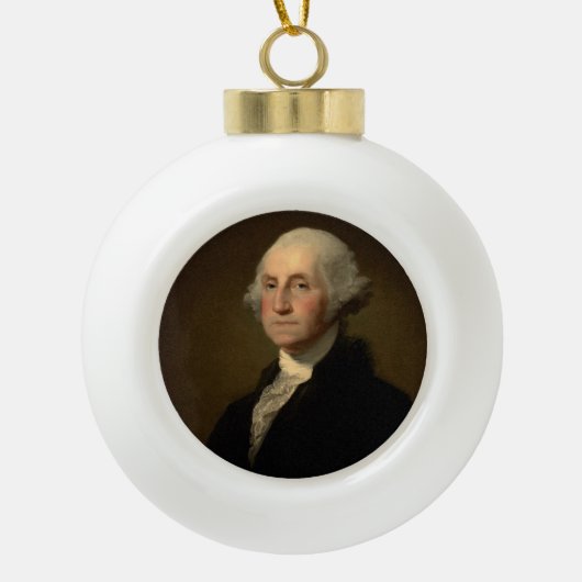 George Washington Erster amerikanischer Präsident Keramik Kugel-Ornament (Vorderseite)