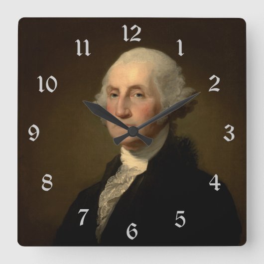 George Washington Erster amerikanischer Präsident Quadratische Wanduhr (Vorderseite)