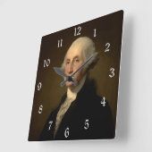 George Washington Erster amerikanischer Präsident  Quadratische Wanduhr (Winkel)