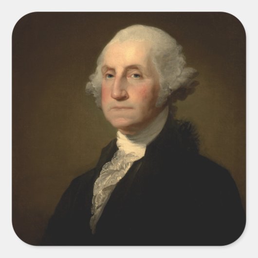 George Washington Erster amerikanischer Präsident Quadratischer Aufkleber (Vorderseite)