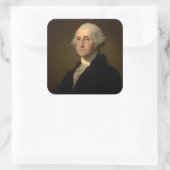 George Washington Erster amerikanischer Präsident Quadratischer Aufkleber (Tasche)