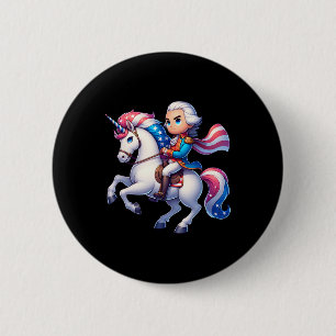 George Washington fährt mit einem Unicorn 4. Juli Button