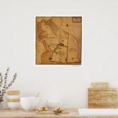 George Washington Farm Plan Karte - 1766 Poster (Küche)