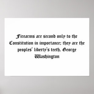George Washington Feuerwaffen Zitat Poster