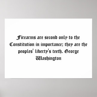George Washington Feuerwaffen Zitat Poster