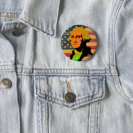 George Washington-Flagge-Pop-Art-Knopf Button (Beispiel)