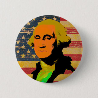 George Washington-Flagge-Pop-Art-Knopf Button