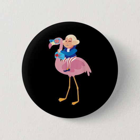 George Washington Flamingo 4. Juli American Fl Button (Vorderseite)